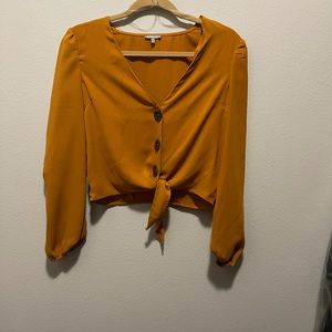 Charlotte Russe Long Sleeve Top Crop (Extra Small)